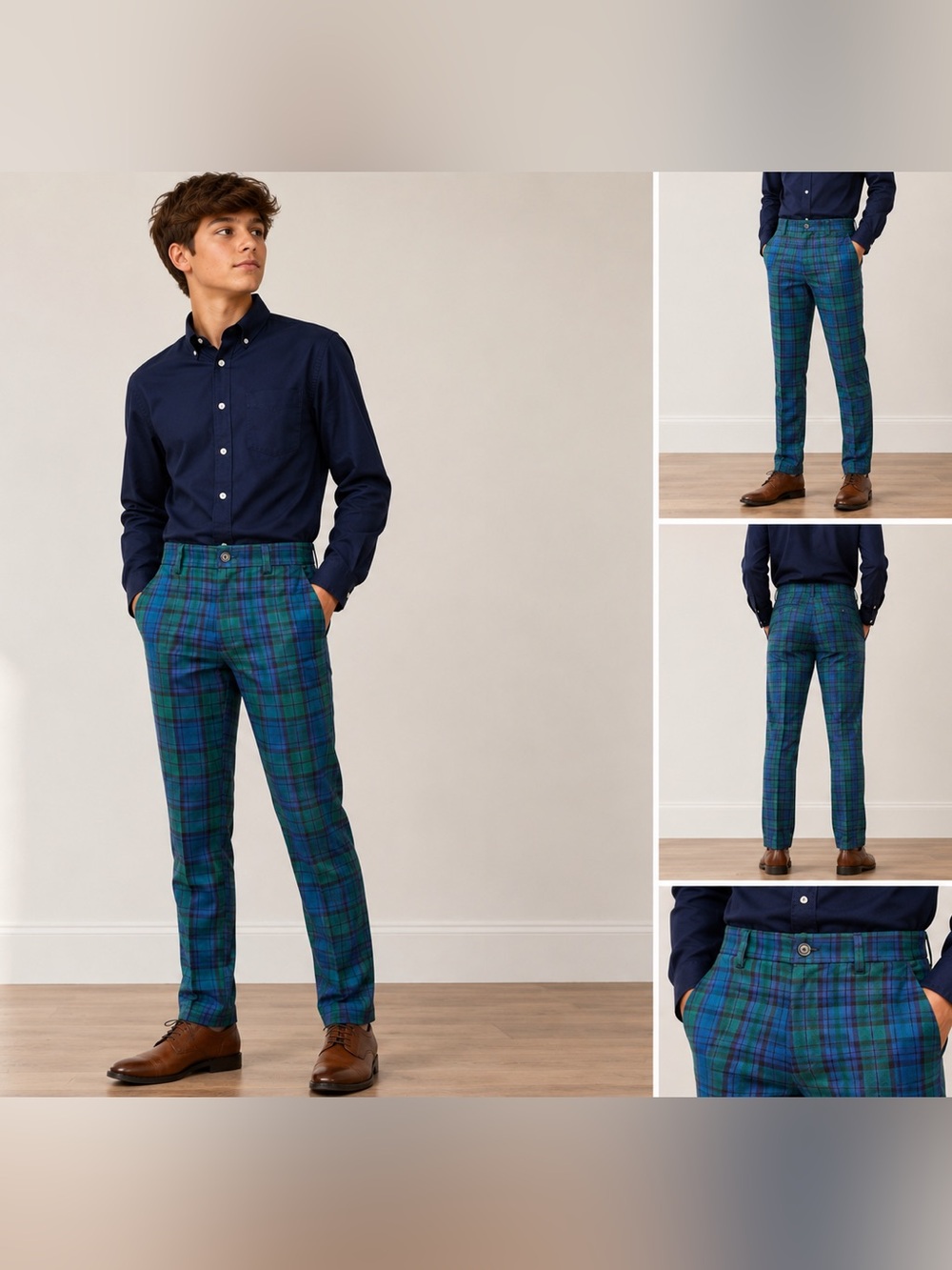 NWT Vineyard Vines Boys Size 18 Blue Green Tartan Plaid Dress Pants Preppy